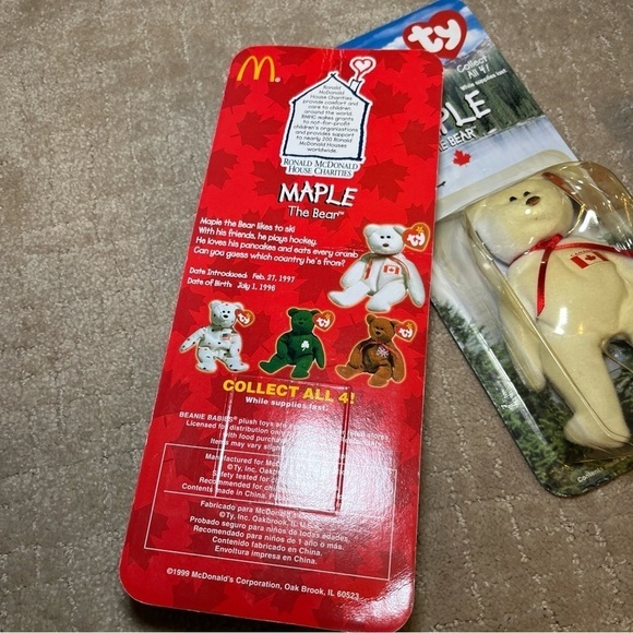 Set of three vintage 1990s beanie baby bears from McDonald’s - Picture 8 of 8